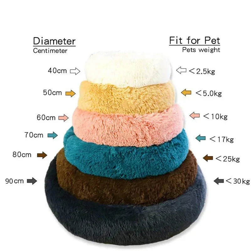 Super Soft Plush Pet Bed - Calming Donut Bed for Dogs & Cats