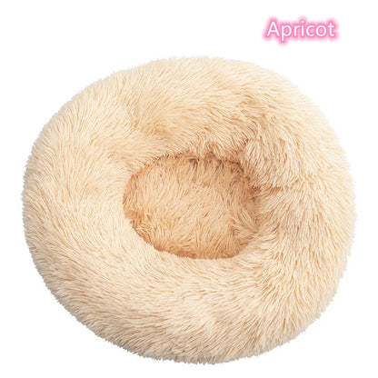 Super Soft Plush Pet Bed - Calming Donut Bed for Dogs & Cats