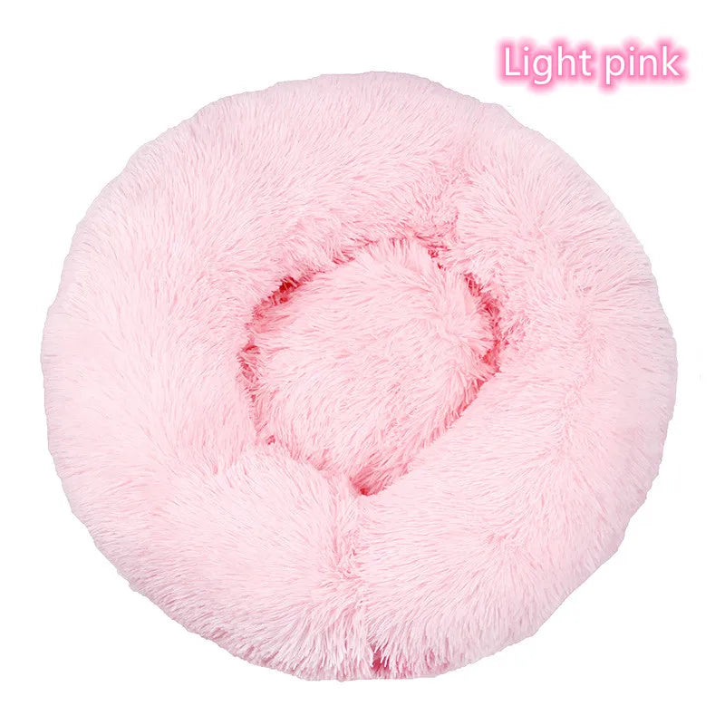 Super Soft Plush Pet Bed - Calming Donut Bed for Dogs & Cats
