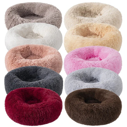 Super Soft Plush Pet Bed - Calming Donut Bed for Dogs & Cats