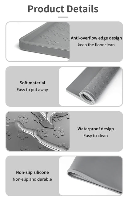 Silicone Pet Feeding Mat - Waterproof Non-Slip Bowl Placemat
