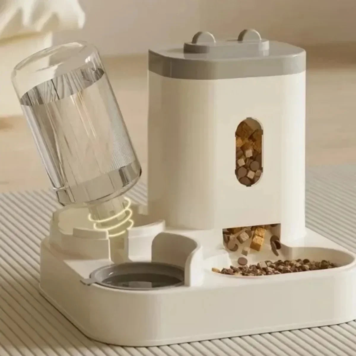 Automatic Pet Feeder with Water Fountain - Large Capacity