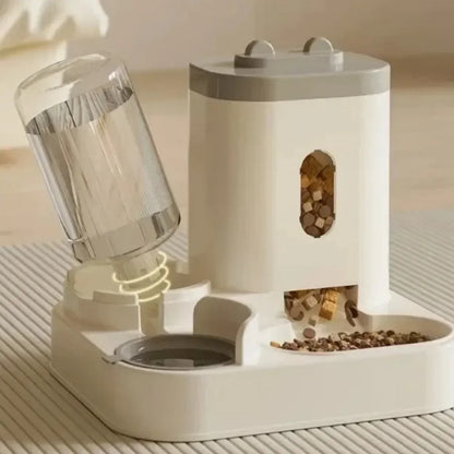 Automatic Pet Feeder with Water Fountain - Large Capacity