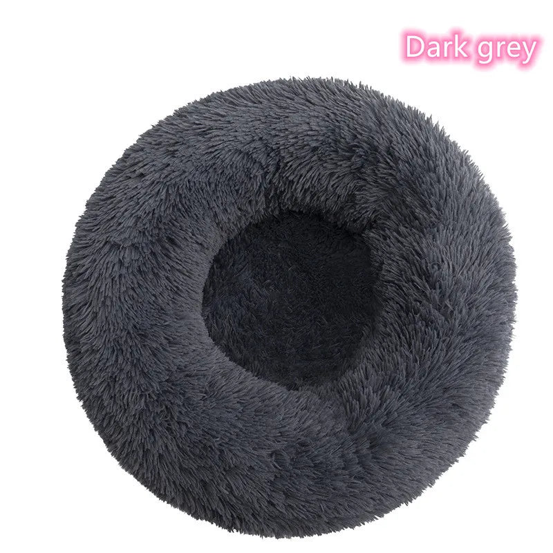 Super Soft Plush Pet Bed - Calming Donut Bed for Dogs & Cats