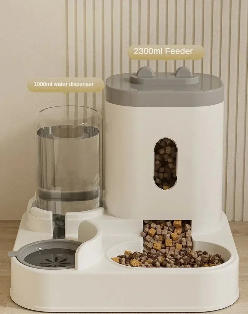 Automatic Pet Feeder with Water Fountain - Large Capacity