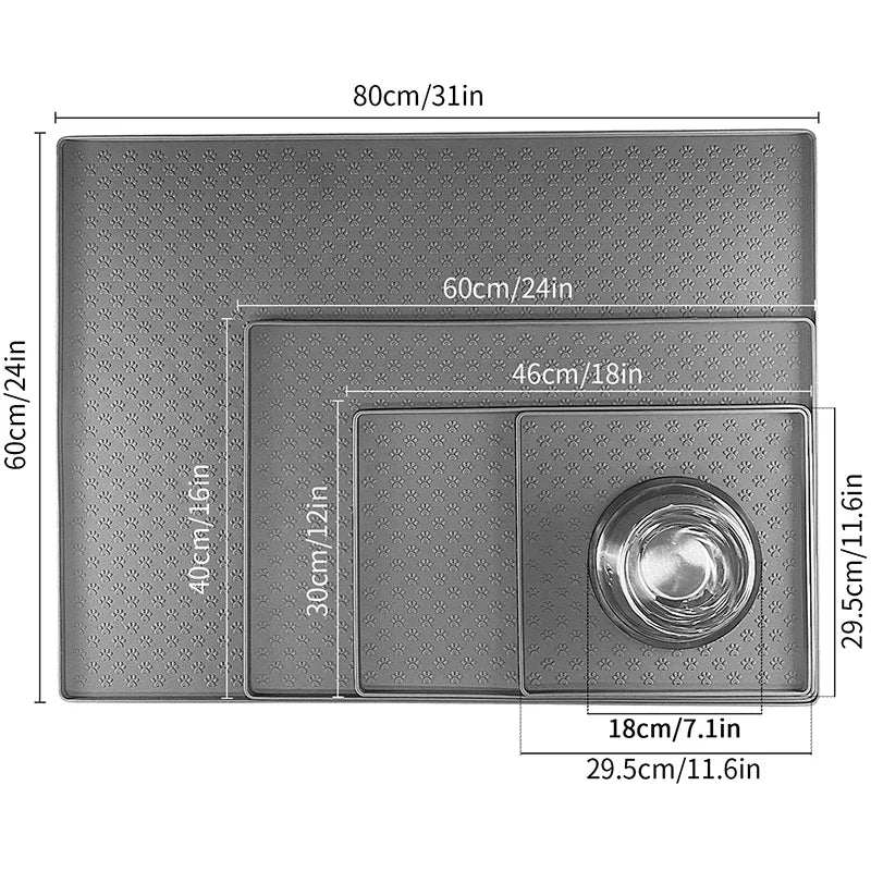 Silicone Pet Feeding Mat - Waterproof Non-Slip Bowl Placemat