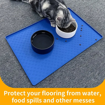 Silicone Pet Feeding Mat - Waterproof Non-Slip Bowl Placemat