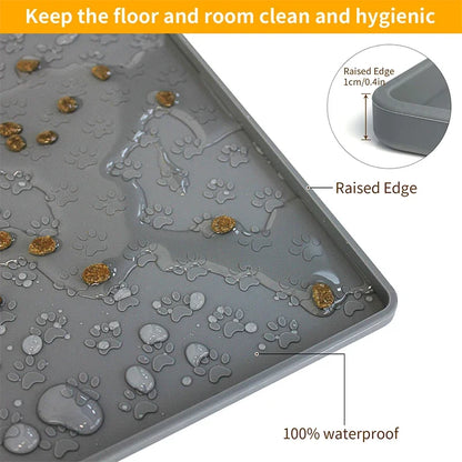 Silicone Pet Feeding Mat - Waterproof Non-Slip Bowl Placemat