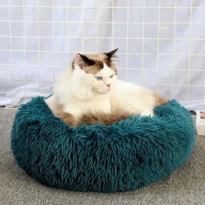 Super Soft Plush Pet Bed - Calming Donut Bed for Dogs & Cats
