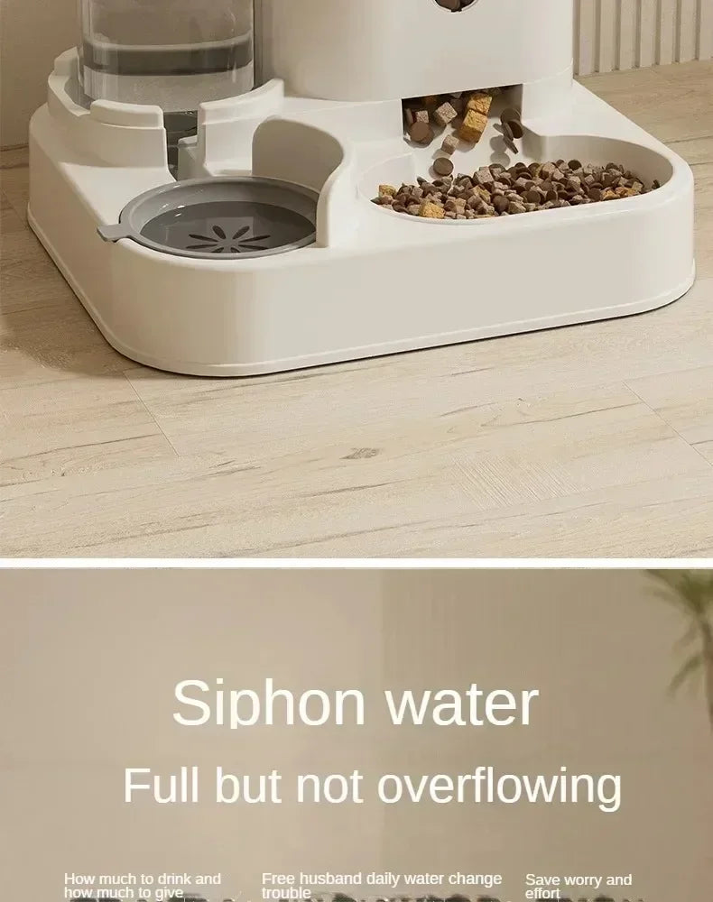 Automatic Pet Feeder with Water Fountain - Large Capacity