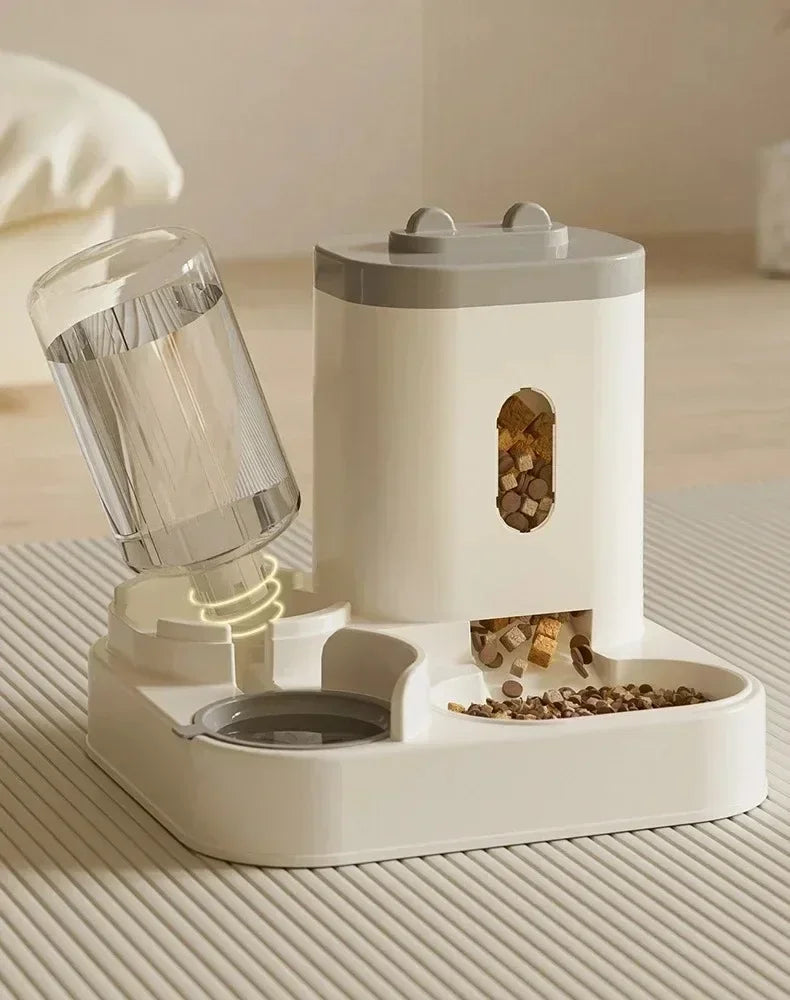 Automatic Pet Feeder with Water Fountain - Large Capacity