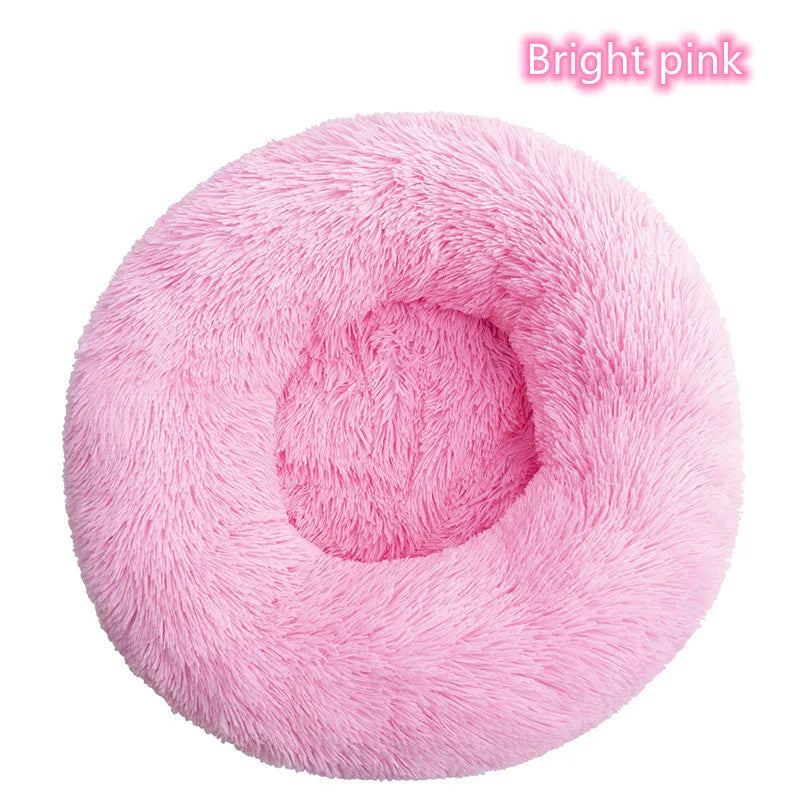 Super Soft Plush Pet Bed - Calming Donut Bed for Dogs & Cats