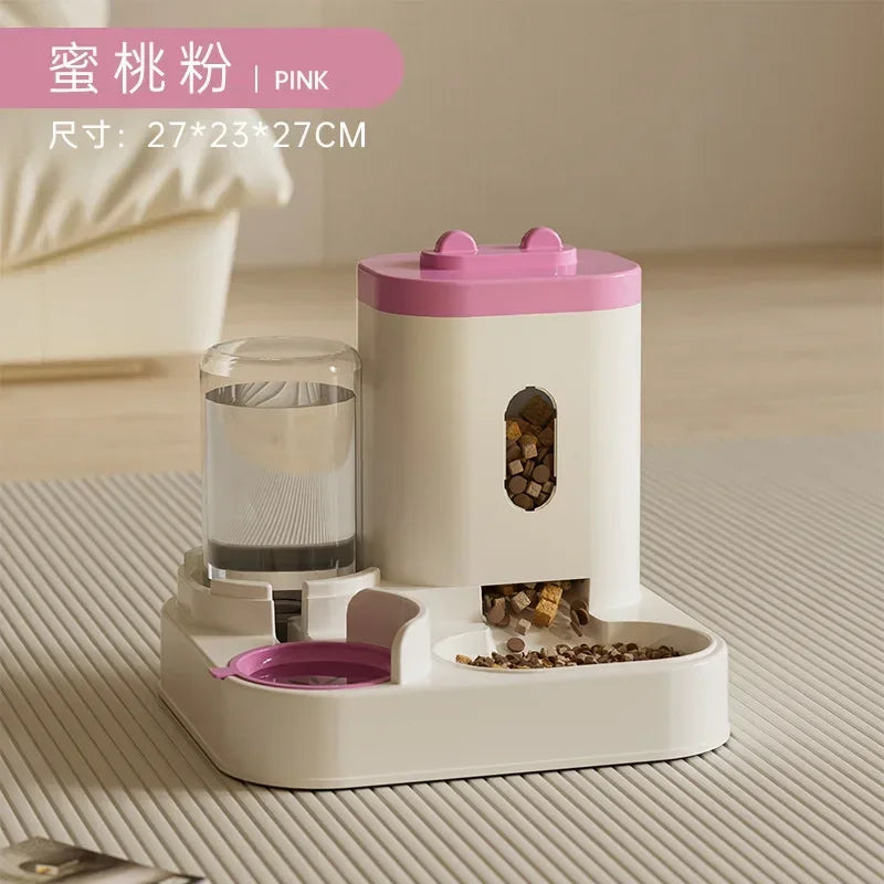 Automatic Pet Feeder with Water Fountain - Large Capacity