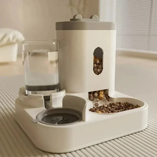 Automatic Pet Feeder with Water Fountain - Large Capacity