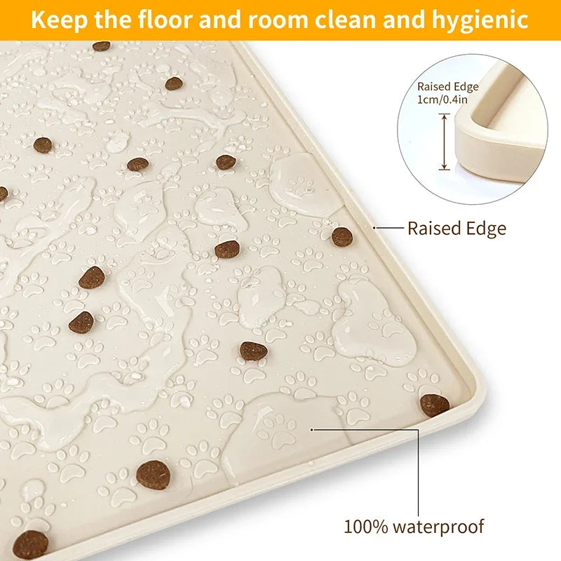 Silicone Pet Feeding Mat - Waterproof Non-Slip Bowl Placemat