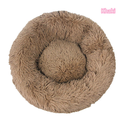Super Soft Plush Pet Bed - Calming Donut Bed for Dogs & Cats