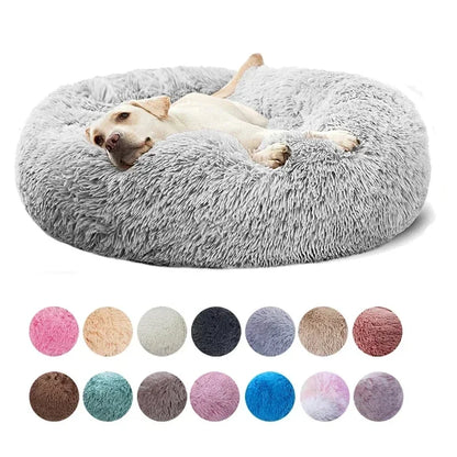Super Soft Plush Pet Bed - Calming Donut Bed for Dogs & Cats