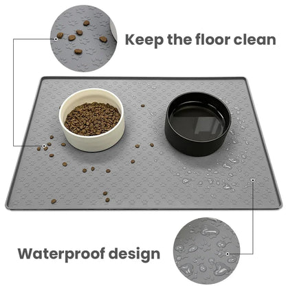 Silicone Pet Feeding Mat - Waterproof Non-Slip Bowl Placemat