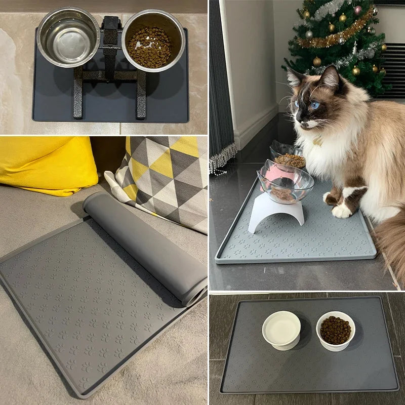 Silicone Pet Feeding Mat - Waterproof Non-Slip Bowl Placemat