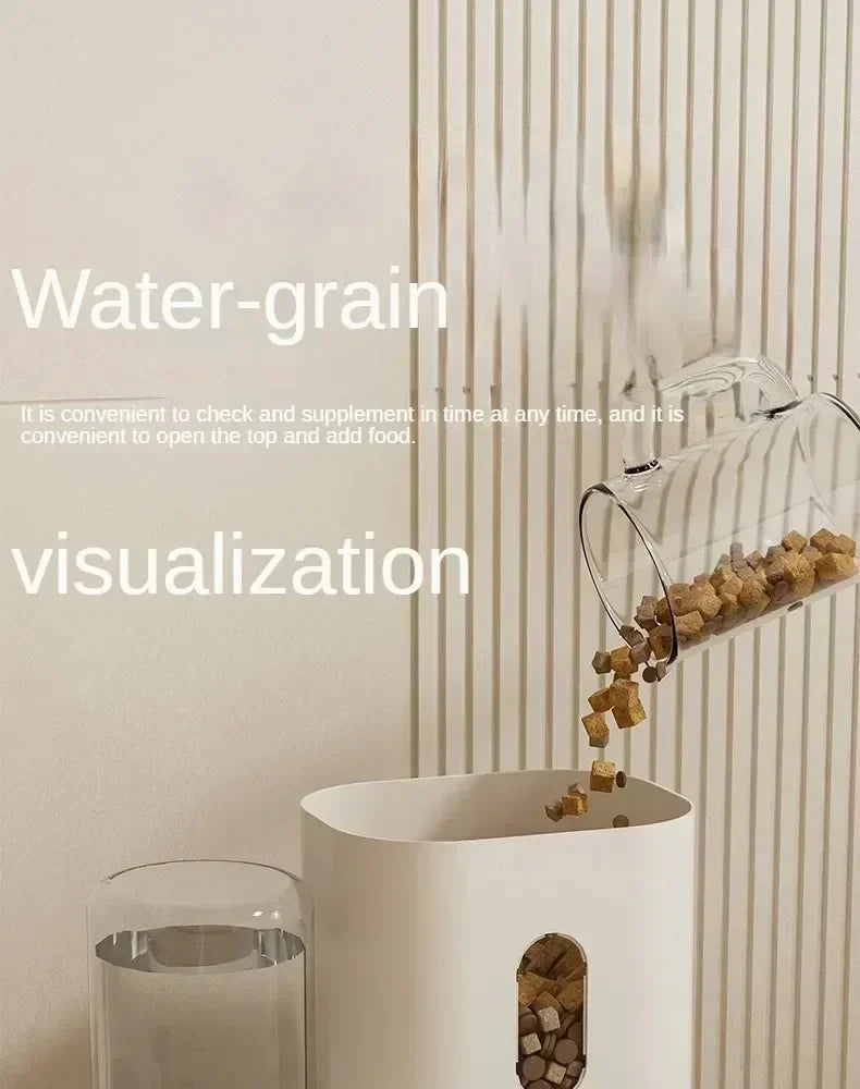 Automatic Pet Feeder with Water Fountain - Large Capacity