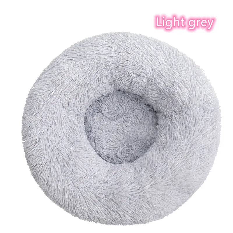 Super Soft Plush Pet Bed - Calming Donut Bed for Dogs & Cats