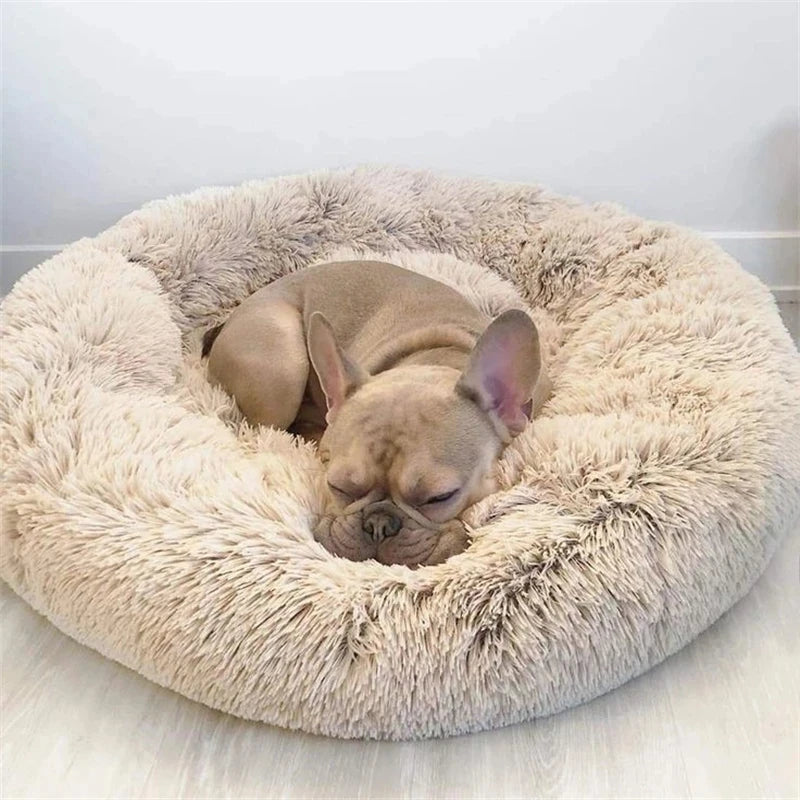 Super Soft Plush Pet Bed - Calming Donut Bed for Dogs & Cats