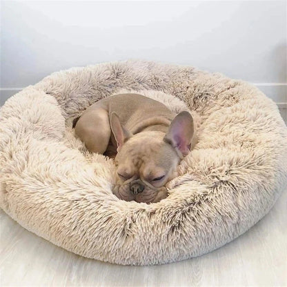 Super Soft Plush Pet Bed - Calming Donut Bed for Dogs & Cats