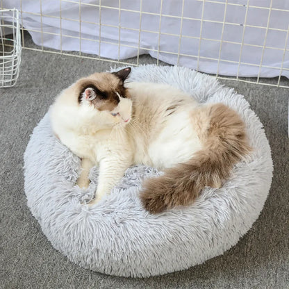 Super Soft Plush Pet Bed - Calming Donut Bed for Dogs & Cats