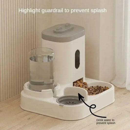 Automatic Pet Feeder with Water Fountain - Large Capacity