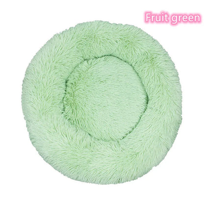 Super Soft Plush Pet Bed - Calming Donut Bed for Dogs & Cats