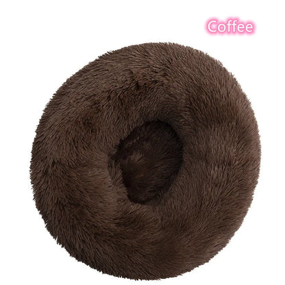 Super Soft Plush Pet Bed - Calming Donut Bed for Dogs & Cats