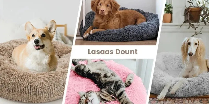 Super Soft Plush Pet Bed - Calming Donut Bed for Dogs & Cats